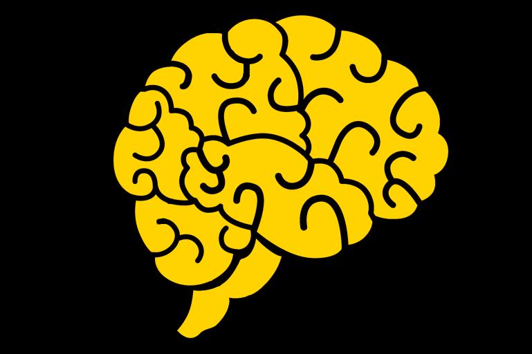 Ilustração de um cérebro dourado