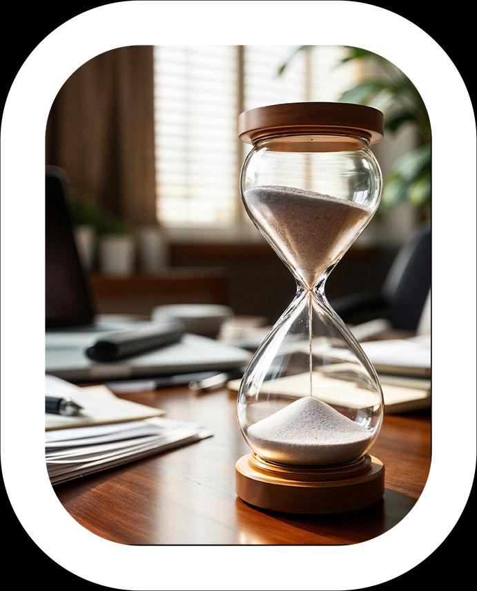 Ampulheta representando o tempo passando