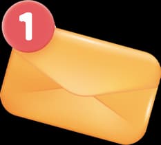 Envelope de mensagem com notificação
